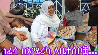 ነፊሳ ከአሜሪካ ቤተሰቦቿን ሰርፕራይዝ አደረገች #ethiopian food#