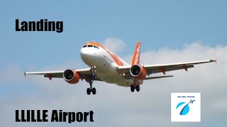 Landing Airbus A319-111 EASYJET  Lille-Lesquin (LFQQ)