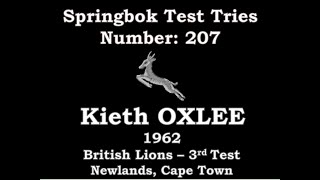 Kieth Oxlee - Springbok Test Try 207 - 1962 vs British Lions 3rd Test, Newlands