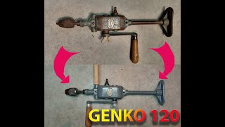 Vintage Antique German Hand Crank Drill Genko 120 restoration