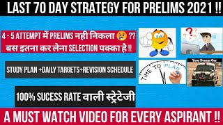 QUALIFY PRELIMS IN 70 DAYS | LAST 70 days STRATEGY for UPSC Prelims 2021|UPSC CSE/IAS | Lakshya 2021