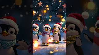 Penguins Dancing Under the Magical Snowfall