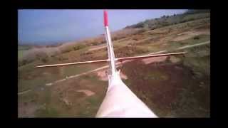 RC Glider flying on Boniface Down, Ventnor, Isle of Wight