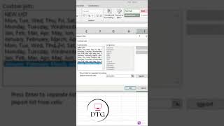 CUSTOM LIST Excel Trick #shorts #excel #exceltips #exceltrick #youtubeshorts #formula #viral #trendi