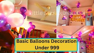 Purple and Pink balloon decorations Mumbai, Goa, Nagpur, Bday decoration | Little Star Celebration