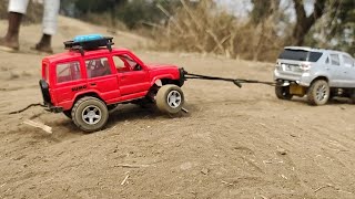 Tata sumo recovery by Toyota fortuner remote control car | rc car off-road challenge