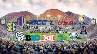 2021 College Football Standings and Record Predictions