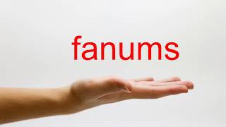 How to Pronounce fanums - American English