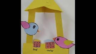 How to make paper bird house and birds