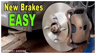 Nissan Front Brakes install. Easy STEPS!  New Discs and Pads