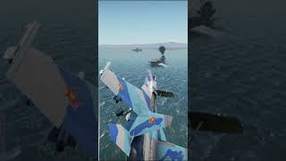 SU-27 FLANKER COBRA CARRIER LANDING WITH FREEBIRD! #aviation #gaming #warthunder #shorts