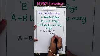 Time and Work Trick #mathematics #time #work #trick #shortvideo