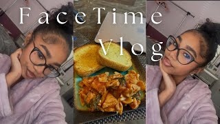 vlogging like we're on facetime, do my makeup with me while we talk, and cook with me :)