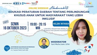 Helen Intania: Edukasi Peraturan Daerah Tentang Perlindungan Khusus Anak untuk Masyarakat yang Lebih