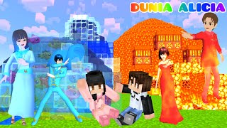 Yuta Api VS Mio Air Rumah Lava Api Dan Air😱🥵🥶 | Rumah Steve Es Salju | Minecraft | Dunia Alicia