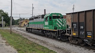 W&LE Medina local #6350 shoves stone cars to Osborn Materials. 7-22-24