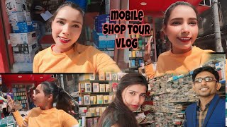 Mobile shop tour || मोबाइल शॉप का दौरा || SMC mobile shop chanchal || vlogger Liba || Sana with Liba