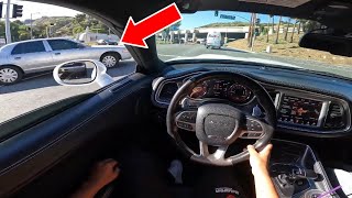 HELLCAT CHALLENGER POV drive on HOLLYWOOD BLVD