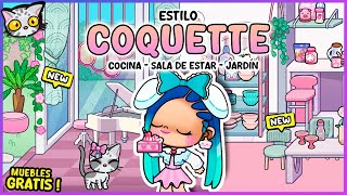 🎨 Decoración GRATIS en AVATAR WORLD: Mansión Estilo COQUETTE 🏠 - Planta 1 (Cocina , Sala  y Jardín )