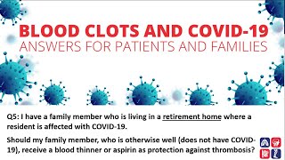 Non-COVID-19 patient in a retirement home - is blood clot protection needed?