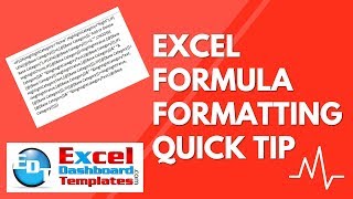 Excel Formula Formatting Quick Tip