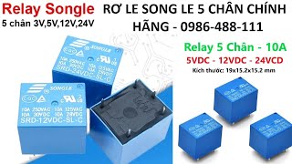 Rơ le 5 chân hiệu Song Le - Siêu bền, Giá sỉ, Ưu đãi cho anh em