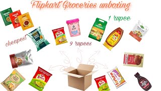 Cheapest 1 rupee, 9 rupees and more Flipkart Groceries unboxing / ache ka maal saste me loot lo🤗