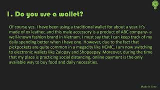 [IELTS] Speaking Part 1- WALLET