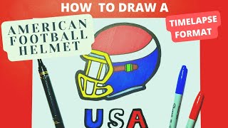 How to Draw a American Football 🏈 Helmet to Draw and Colour along with.