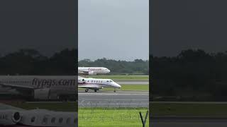 Pegasus Air/PGS lines up for take off from Manchester airport August 24