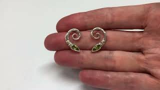 Silver gold and peridot spiral earrings by @leighfotheringhamjewellery8363