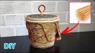 Lindo Pote Organizador feito com Vaso Descartaval e palito de Churrasco [Diy Artesanato]