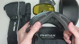 PHMAX - Горнолыжная маска со сменными линзами на магнитах. review of ski gloves and goggles