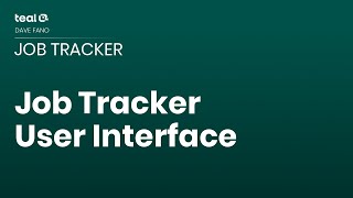 Job Tracker User Interface - Job Tracker