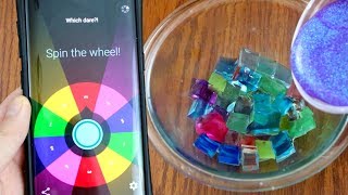 Mystery Wheel of Slime Dares Challenge! What Happens when you Freeze Glue?