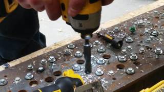 DeWalt DCF887 wiercenie w teowniku grubości  8mm wiertłem 13mm Impact