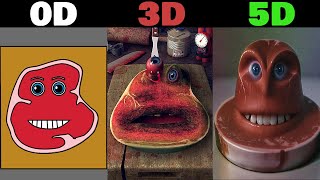 Charlie the Steak 0D VS 1D vs 2D VS 3D VS 4D VS 5D | WELL DONE - animations