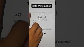 ¡Reto Matemático! ¿ Cuánto es 15-5(2+1)+3! ? #shorts