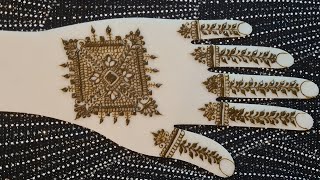 New style square mehndi design for back hands || #viral #trends #mehndi