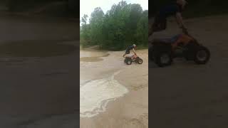 Isaiah at busco Beach about sunk it