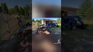 Ls tractor ripping stumps!