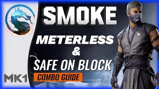 NEW SMOKE SAFE ON BLOCK COMBO GUIDE| MORTAL KOMBAT 1