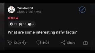 what are some interesting nsfw facts #nsfw #reddit #sex facts