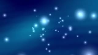 Bright Lights and Particles flying on a Blue Background. Relaxing Screensaver. Free Version Footage.