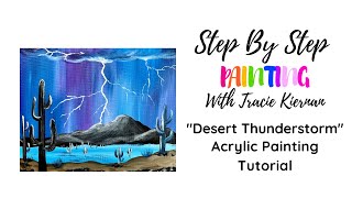 How To Paint a "Desert Thunderstorm" Beginner Acrylic Tutorial - Step By Step Painting