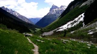 Glacier Park   Balu Pass - Snow and the valley