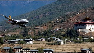 An airplane performs a hard landing