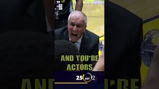 Zeljko Obradovic Furious: Calls His Players 'Actors