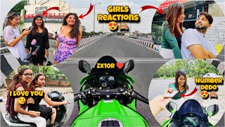 ZX10R Shocking Girls Reactions  & Cute Girls Shocking Reactions & Cute Girl Ne OYO Ke Liye Bol Diya😅