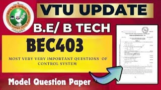 Control Systems important questions 2022 SCHEME|VTU| #vtuengineering #exam #solvedmodelquestionpaper